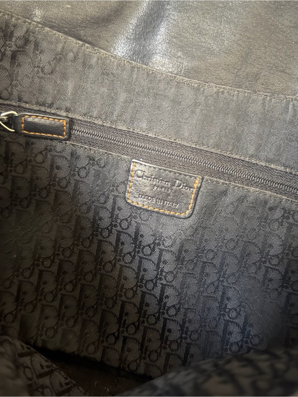 Vintage Christian Dior Black Gaucho Double Saddle Bag wi/ Silver Buckles + Coin - Picture 15 of 16